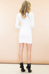 Franci Deep-V Bodycon Dress - White - Haute & Rebellious