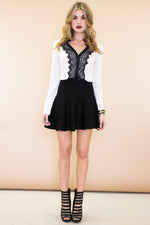 Emma Lace Trim Chiffon Blouse - Haute & Rebellious