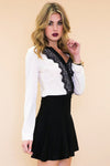 Emma Lace Trim Chiffon Blouse - Haute & Rebellious