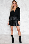 Pleated Leather Skirt