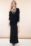 Olia Double-Slit Stretch Maxi Skirt - Black - Haute & Rebellious