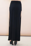 Olia Double-Slit Stretch Maxi Skirt - Black - Haute & Rebellious