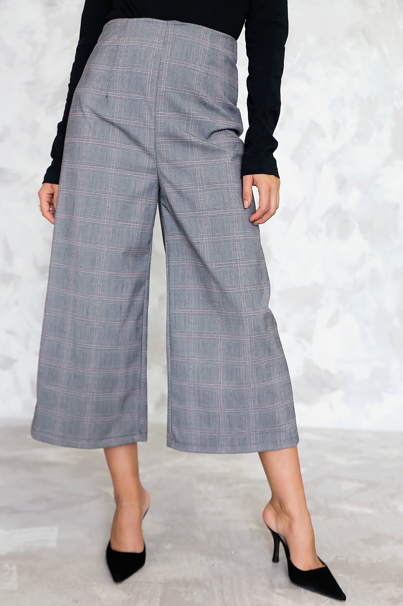 Plaid Dress Culotte Pant - Haute & Rebellious