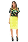 NEAMON MESH CONTRAST PENCIL SKIRT - Haute & Rebellious