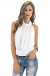 ALISA SLEEVELESS HALTER TOP - White - Haute & Rebellious