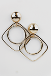 Hoop Inside Square Metal Earring - Haute & Rebellious