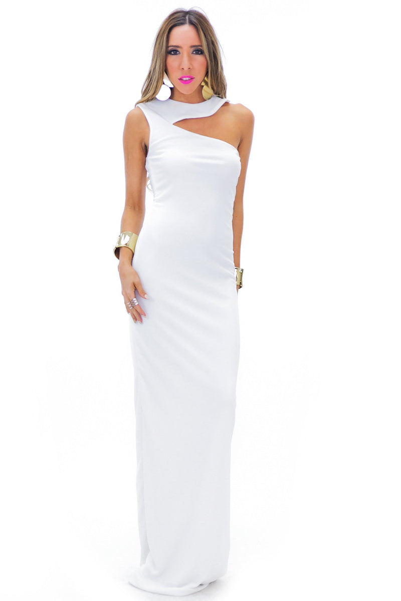BERIN ONE SHOULDER MAXI - White - Haute & Rebellious