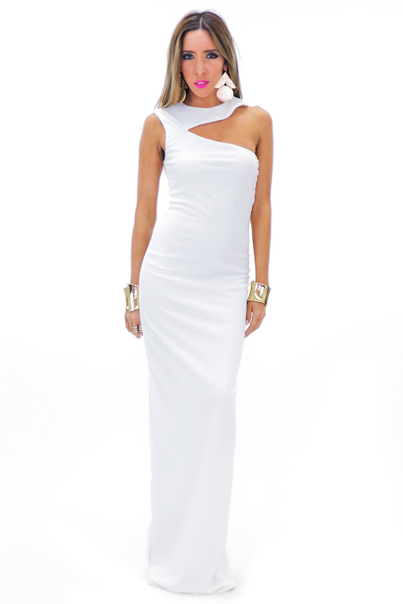 BERIN ONE SHOULDER MAXI - White - Haute & Rebellious