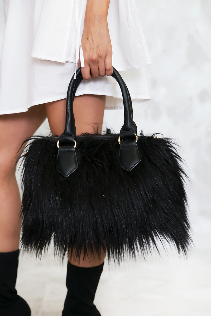 Long Faux Fur Leather Handbag - Haute & Rebellious