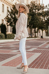 Fitted Stretch Denim Pants - White