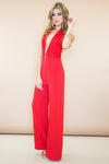 Mila Dressy Halter Jumpsuit - Red - Haute & Rebellious