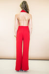 Mila Dressy Halter Jumpsuit - Red - Haute & Rebellious