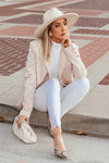 Fitted Stretch Denim Pants - White