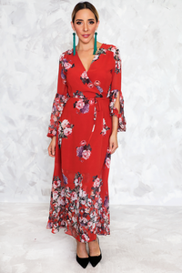 Unforgettable Floral Wrap Maxi Dress - Haute & Rebellious