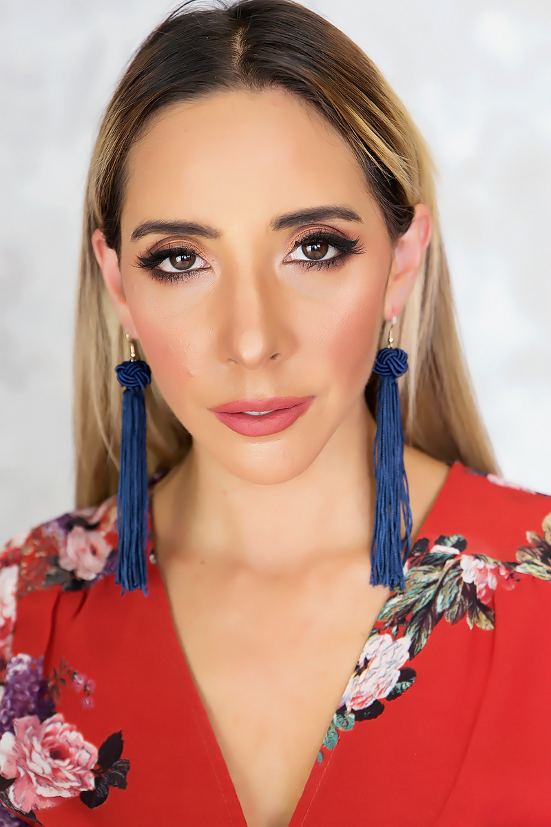 YOU COULD BE TASSEL EARRINGS - NAVY - Haute & Rebellious