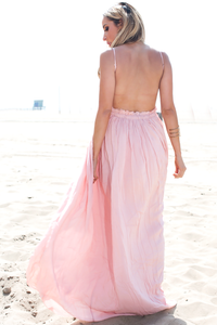 Camilla Open Back Crochet Maxi - Rose - Haute & Rebellious