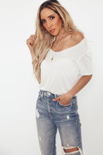 Scoop-neck T-shirt - White