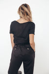Scoop-neck T-shirt - Black