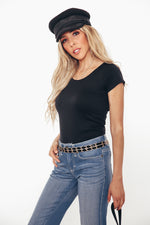 Crew-neck Stretch T-shirt - Black