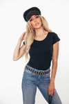 Crew-neck Stretch T-shirt - Black