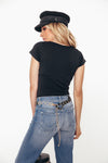 Crew-neck Stretch T-shirt - Black