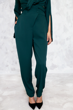 High Waisted  Button Trousers with Front Overlap - Haute & Rebellious