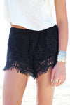 Playa Blanca Lace Shorts - Black - Haute & Rebellious