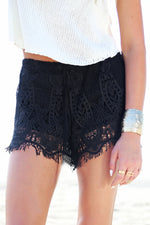 Playa Blanca Lace Shorts - Black - Haute & Rebellious
