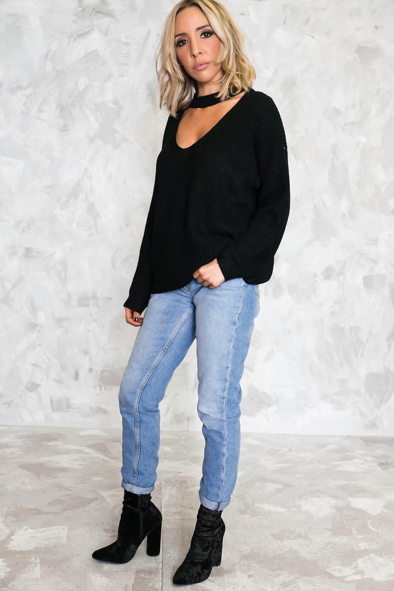 No Return Cutout Sweater - Black - Haute & Rebellious