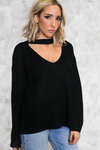 No Return Cutout Sweater - Black - Haute & Rebellious