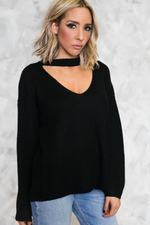 No Return Cutout Sweater - Black - Haute & Rebellious
