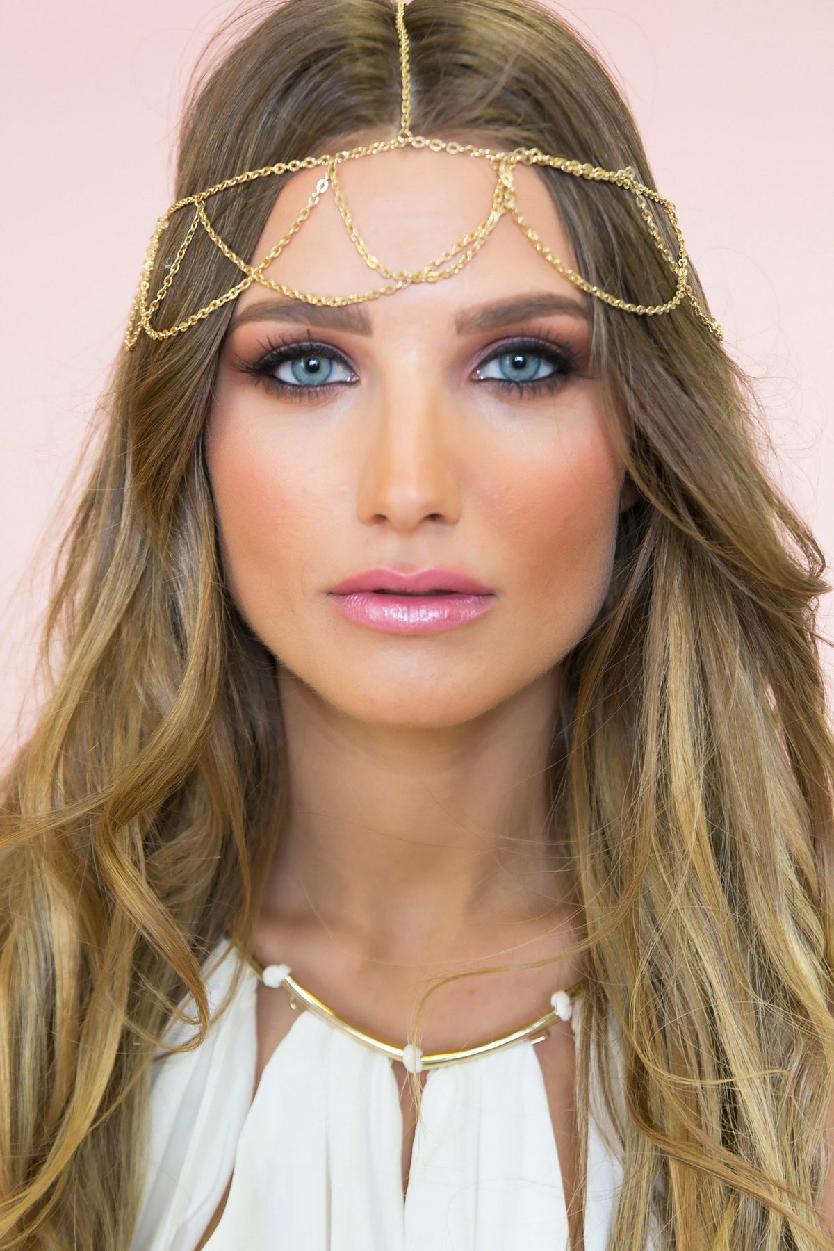 Beautiful Gold and Gunmetal color Headband Unique Handmade Chainey Headband – Deepa Gurnani main image 2