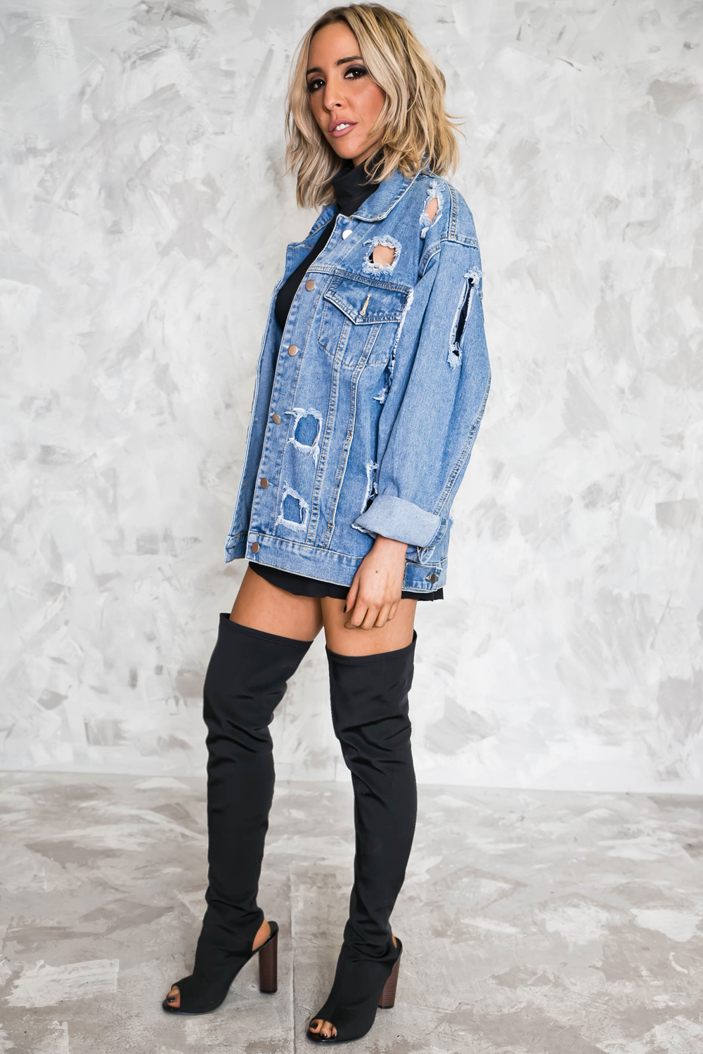 ジャケット・アウター Hand-Ripped Denim Jacket [extrm-fit] 驚き価格 Hand-Ripped Denim Jacket [extrm-fit] 【公式通販】