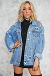 Ripped Denim Oversized Jacket - Haute & Rebellious