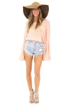 RESTERSON BELL SLEEVE TOP - Blush - Haute & Rebellious