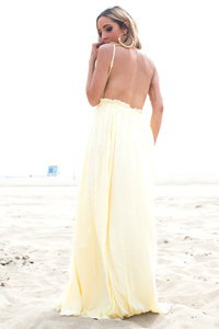 Camilla Open Back Crochet Maxi - Yellow - Haute & Rebellious