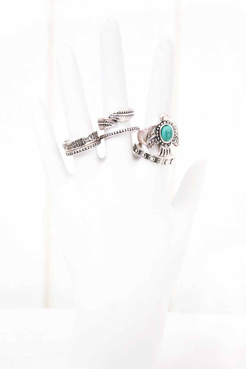 Giada Metal Ring Set - Silver - Haute & Rebellious