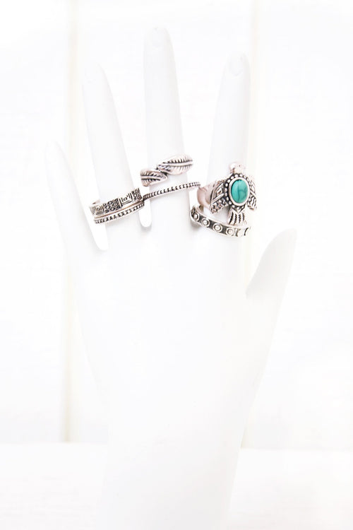 Giada Metal Ring Set - Silver - Haute & Rebellious
