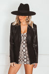 Leather Blazer - Black