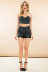 Bain Quilted Leather Shorts - Black - Haute & Rebellious