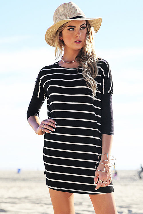 Lars Striped Dolman Sleeve Tunic - Haute & Rebellious
