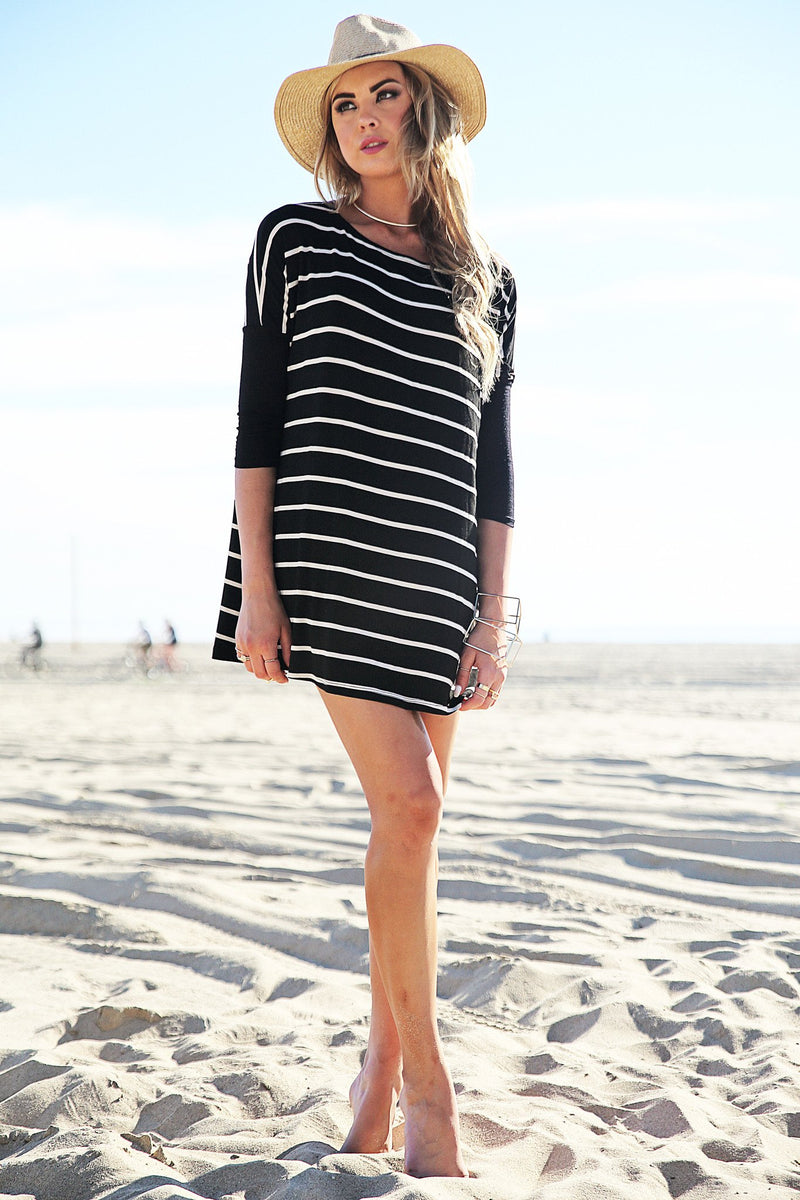 Lars Striped Dolman Sleeve Tunic - Haute & Rebellious