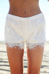 Playa Blanca Lace Shorts - White - Haute & Rebellious