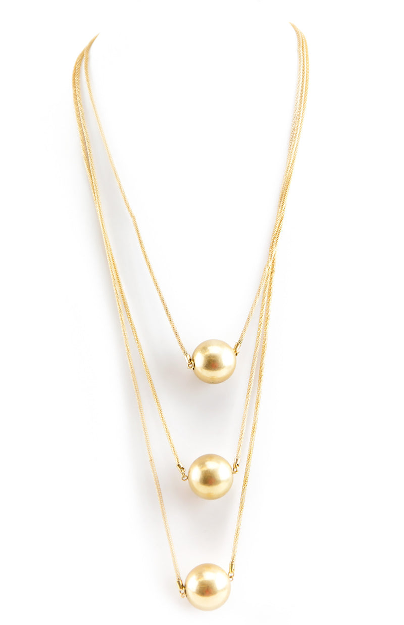 TRIPLE GOLD BALL PENDANT NECKLACE - Haute & Rebellious