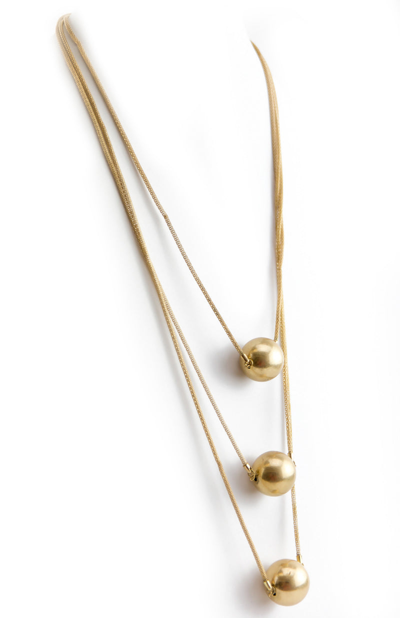 TRIPLE GOLD BALL PENDANT NECKLACE - Haute & Rebellious