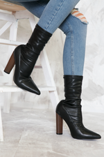 Walk The Talk Sock it Booties - Black Patent - Haute & Rebellious