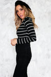 Striped Crop Top - Black