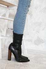 Walk The Talk Sock it Booties - Black Patent - Haute & Rebellious