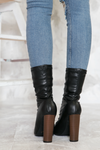 Walk The Talk Sock it Booties - Black Patent - Haute & Rebellious