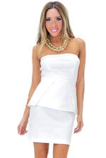 SANIA STRAPLESS PEPLUM DRESS - Haute & Rebellious
